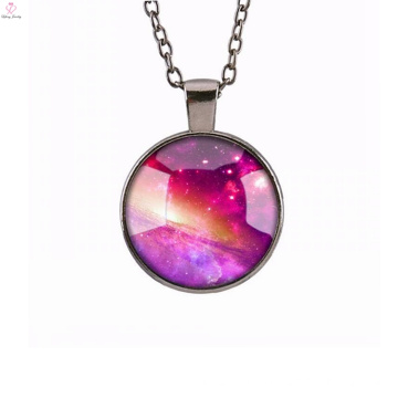 Collier en or rose de charme avec le nom de pendentif de quartz pour la fille